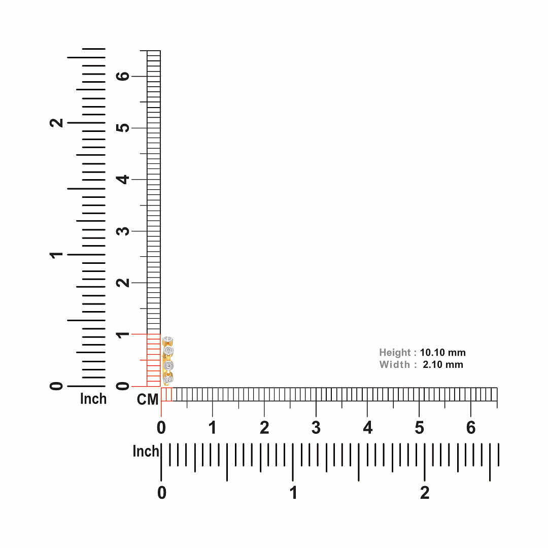 18K Solid Gold Four Bezel Setting Diamond Nose Ring