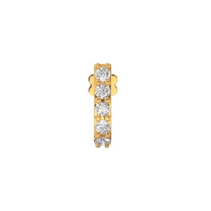 18K Solid Gold 5 Stone Diamonds Nose Pin for Women