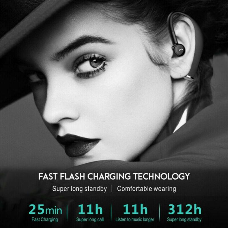 NNEDSZ Wireless Business Sports Bluetooth Earphones - Fast Charging Bluetooth 5.0 - Black