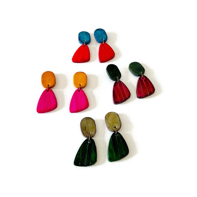 Cool Clay Drop Earrings Handmade