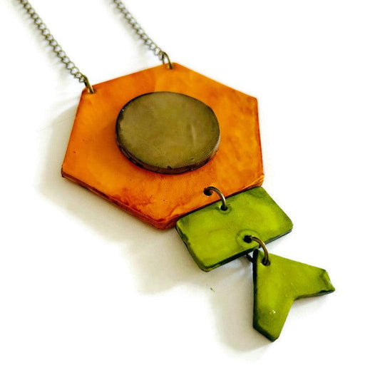 Unique Bohemian Jewelry Set with Statement Necklace & Earrings